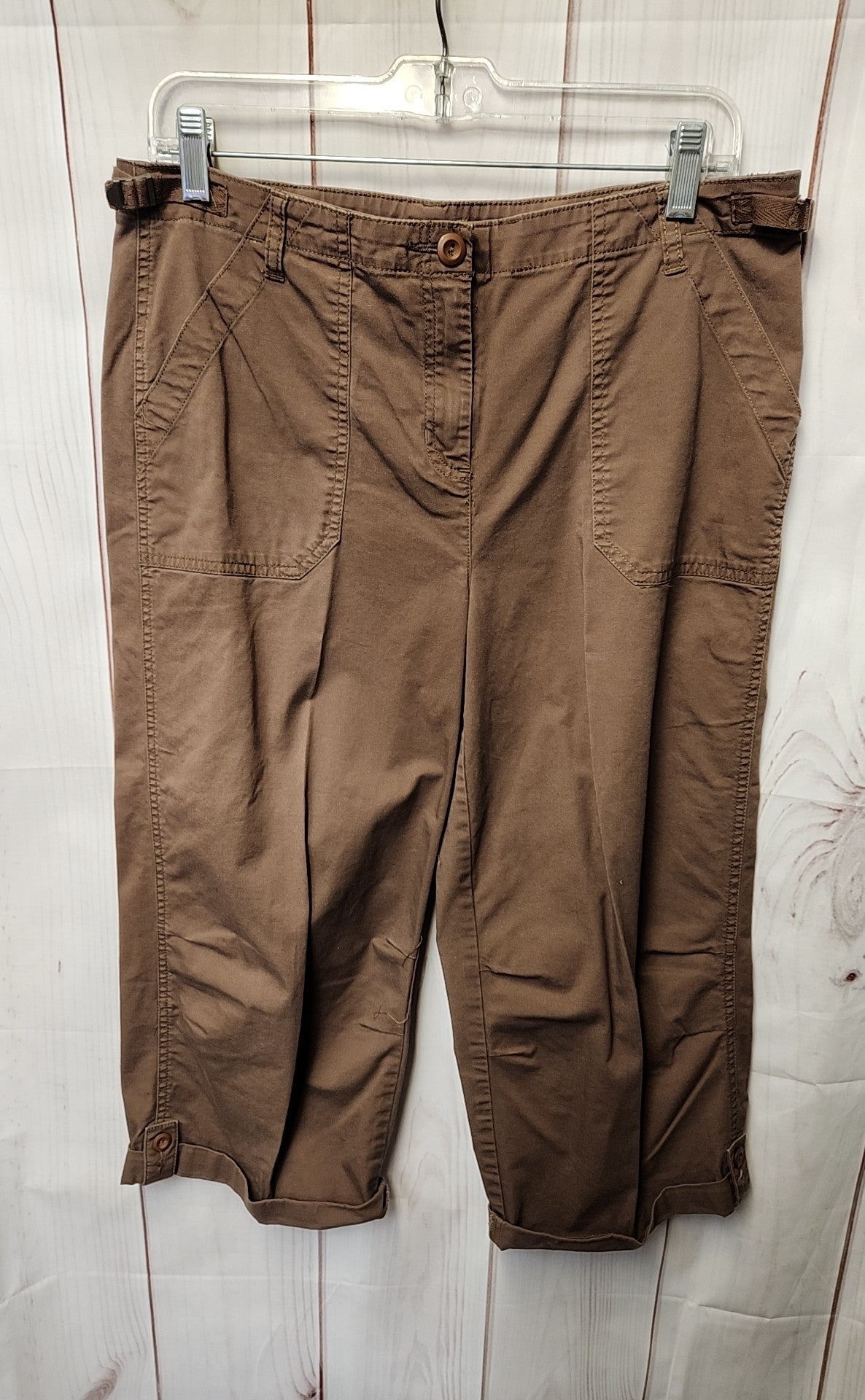 Classic Elements Women's Size 8 Petite Brown Capris
