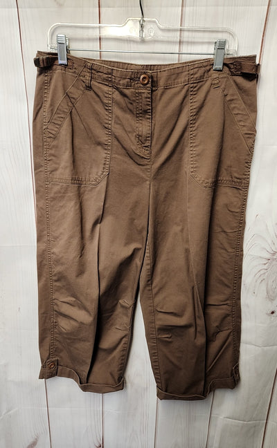 Classic Elements Women's Size 8 Petite Brown Capris