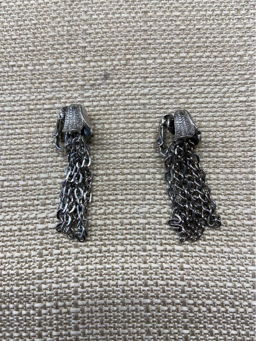 Silver Flower Clip-on Earrings