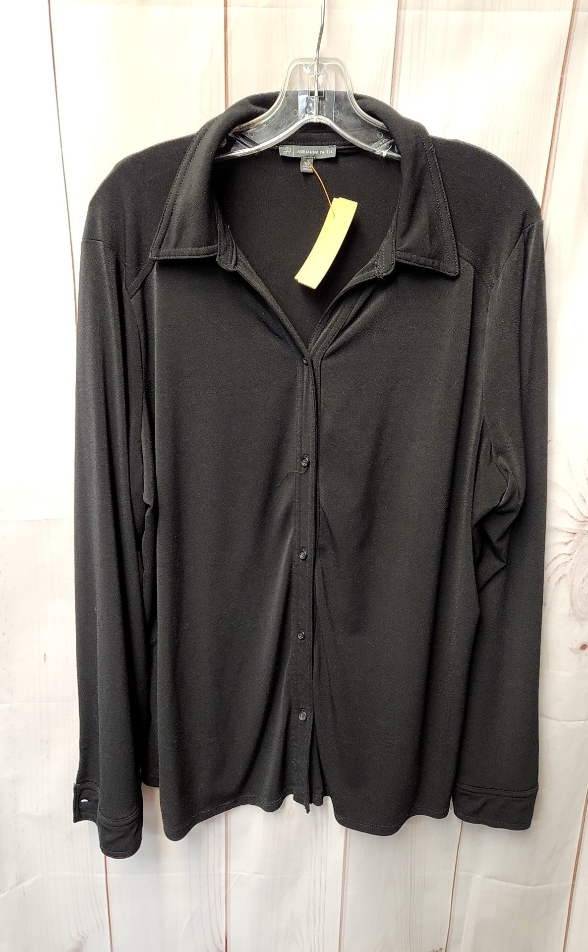 Adrianna Papell Women's Size XXL Black Long Sleeve Top