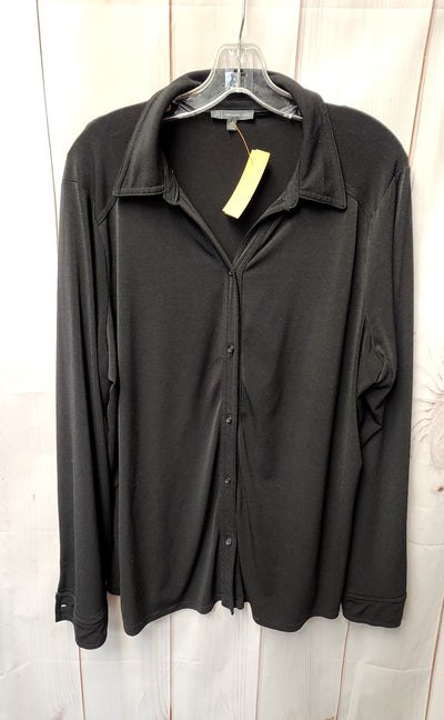Adrianna Papell Women's Size XXL Black Long Sleeve Top