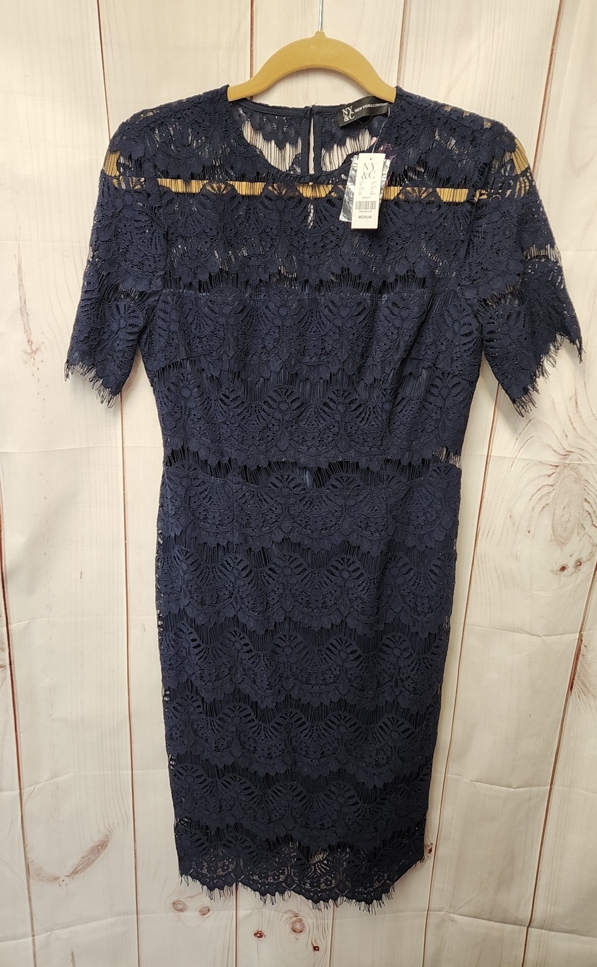 NWT NY & Co Women's Size M Navy Lace Dress