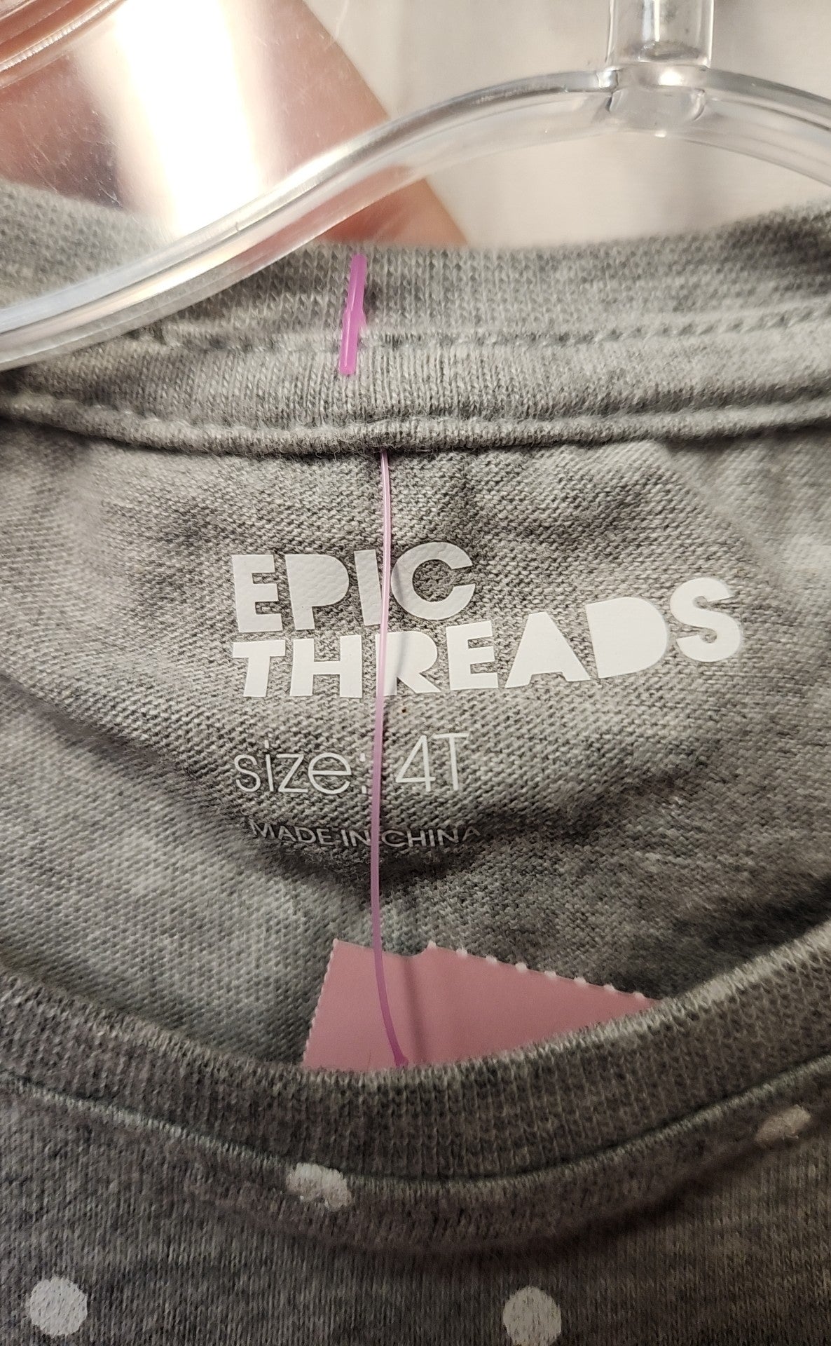 NWT Epic Threads Girl's Size 4 Gray Shirt