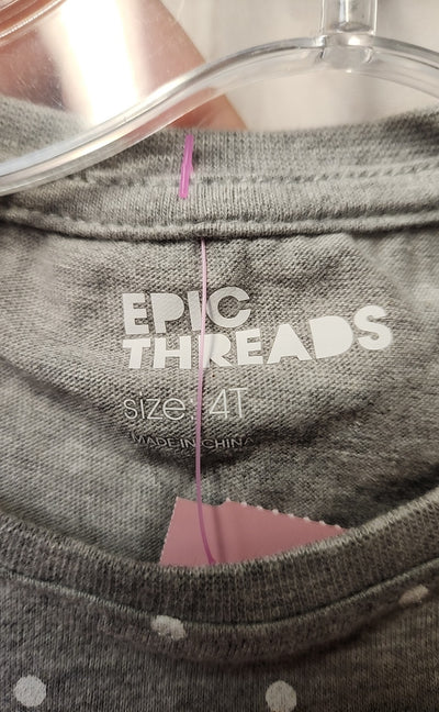 NWT Epic Threads Girl's Size 4 Gray Shirt