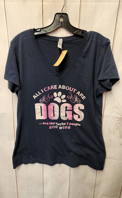 Ideal T Women's Size XXL Navy Short Sleeve Top