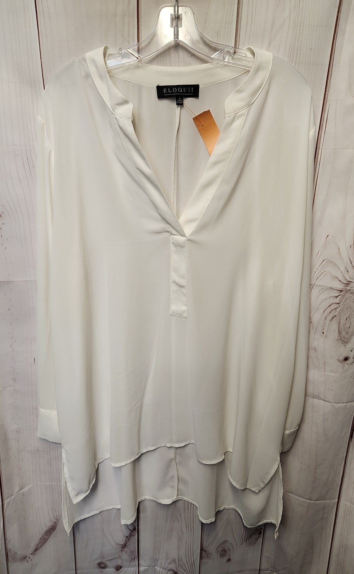 Eloquii Women's Size 16 White Long Sleeve Top