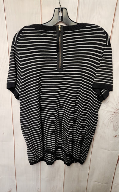 NWT Tahari Women's Size 1X Black Short Sleeve Top