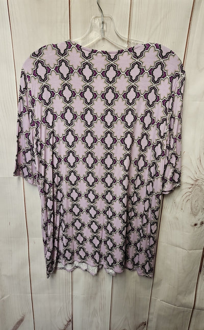 Dana Buchman Women's Size XL Purple Short Sleeve Top