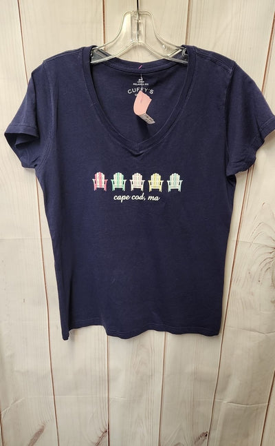 Cuffy's Women's Size S Navy Short Sleeve Top