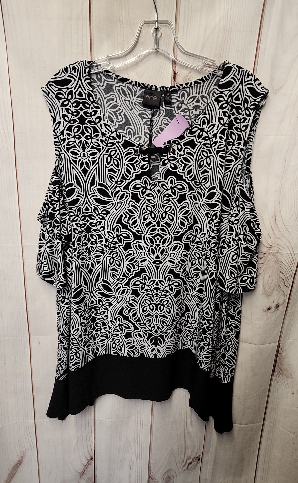 Rafaella Women's Size 3X Black Floral Sleeveless Top