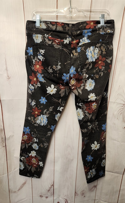 Current Elliott Women's Size 30 (9-10) Black Floral Jeans