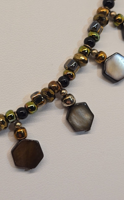 Black & Gold Beaded Necklace