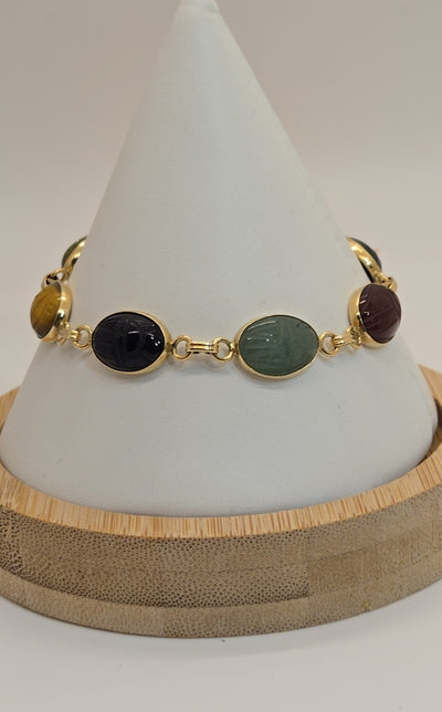 14K Yellow Gold Van Dell Scarab 7-1/4" Bracelet 11.54g