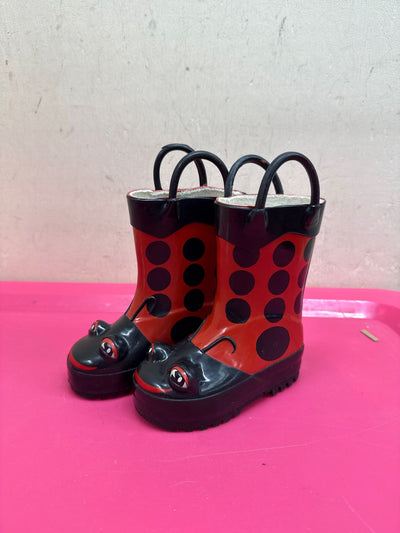 Western Chief Girl's Size 5 Red LadyBug Rain Boots