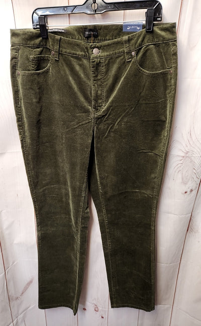 NWT Talbots Women's Size 14 Green Corduroy Straight Leg Pants