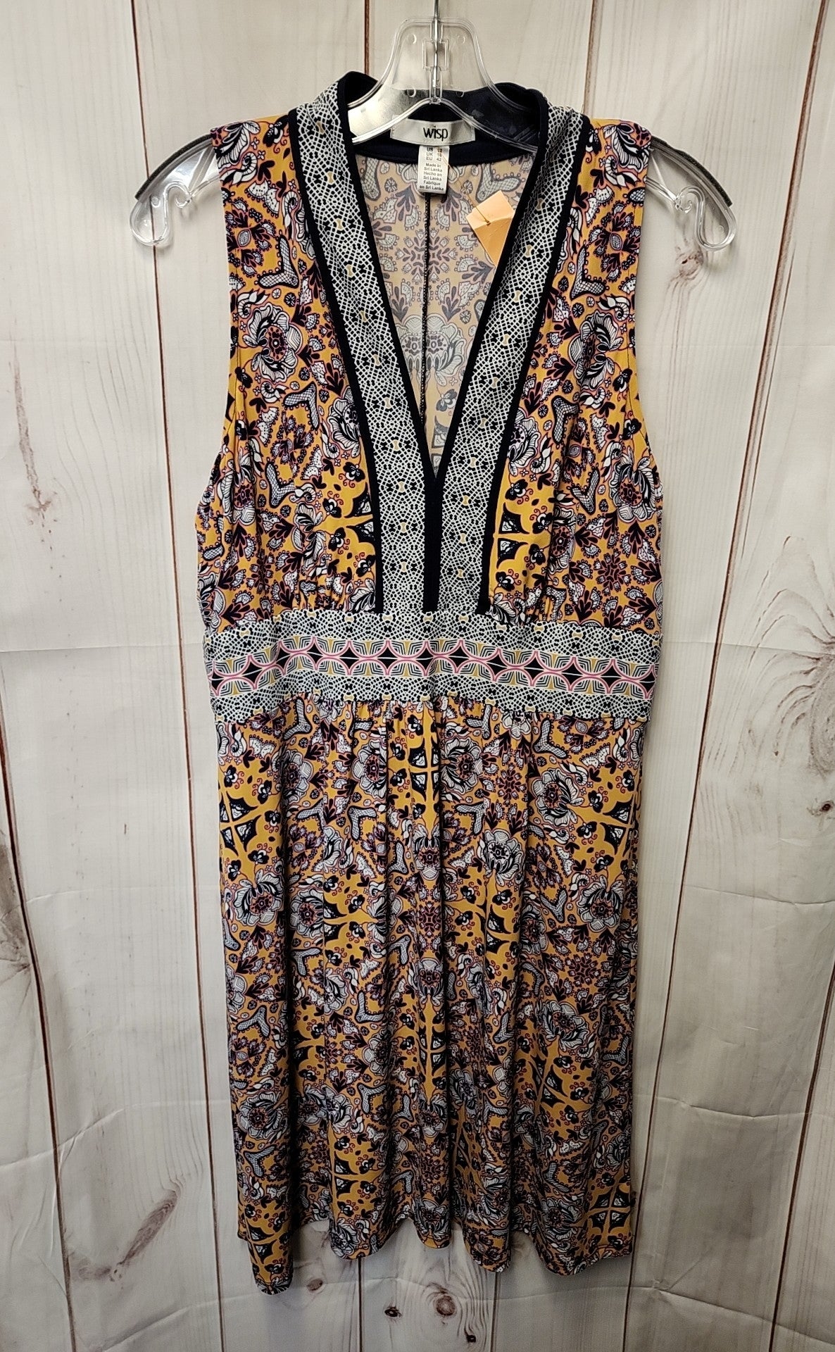 Wisp Women's Size 12 Yellow & Blue Dress