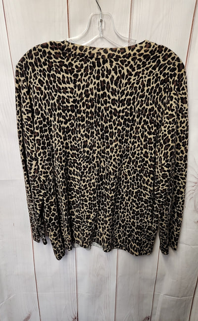 J Crew Women's Size XXL Brown Animal Print Sweater