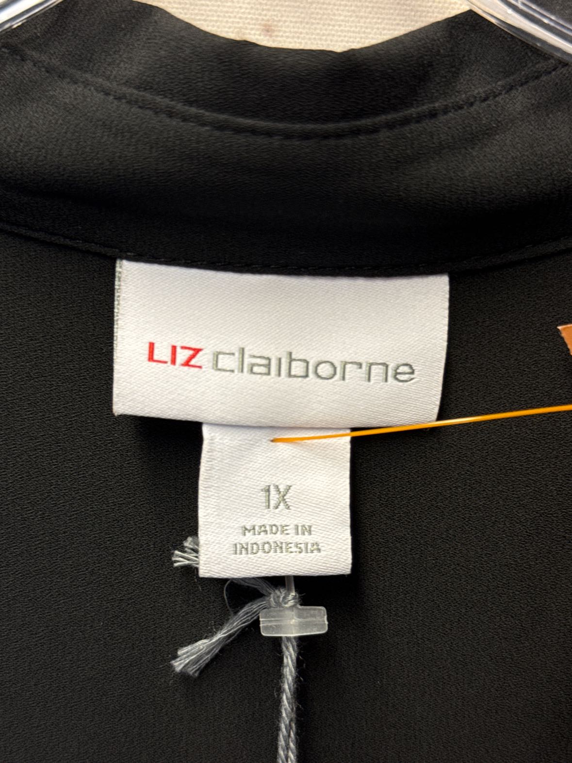 NWT Liz Claiborne Women's Size 1X Black Long Sleeve Top