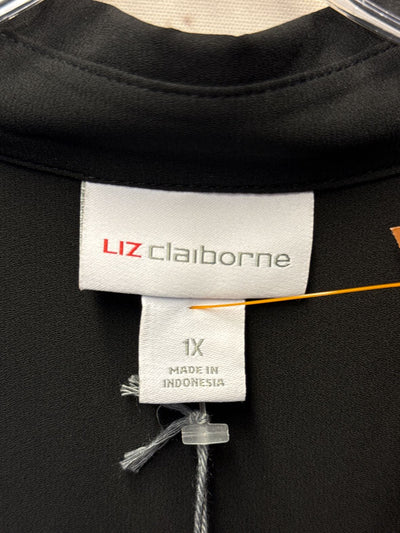 NWT Liz Claiborne Women's Size 1X Black Long Sleeve Top