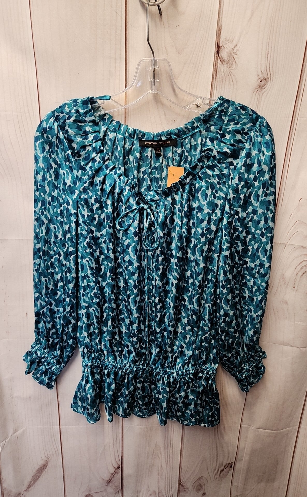Cynthia Steffe Women's Size S Teal 3/4 Sleeve Top