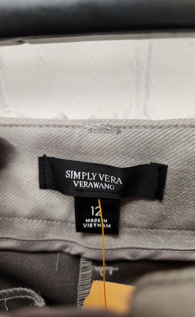 NWT Simply Vera Women's Size 12 Gray Pants