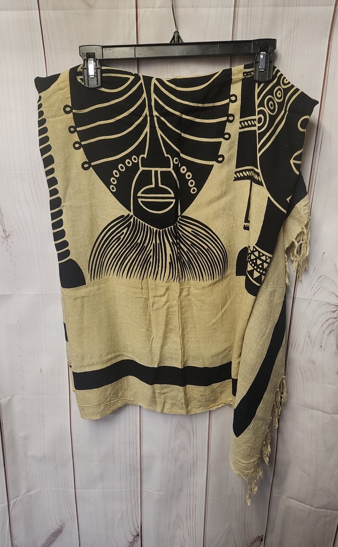Women's Size One Size Beige & Navy Sarong