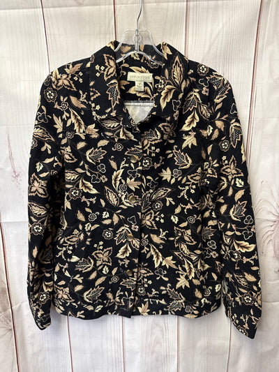 Appleseed's Women's Size S Black Floral Jacket
