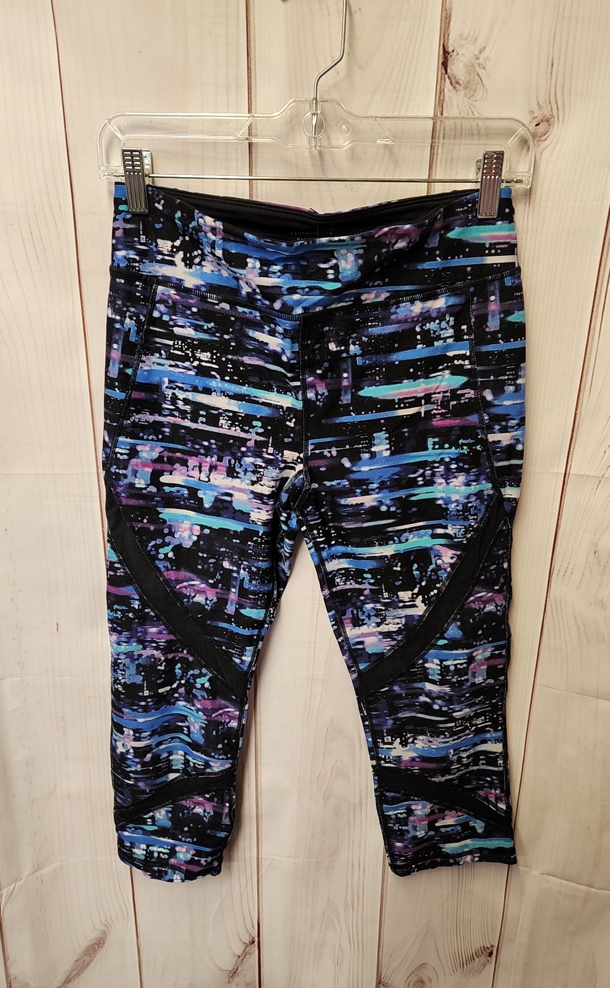 Calvin Klein Women's Size M Black & Blue Active Capris
