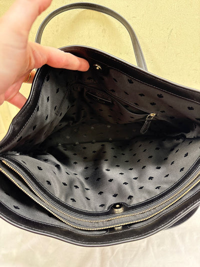 Kate Spade Black Leather Tote Bag