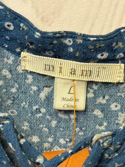 Mi Ami Women's Size L Blue Floral Long Sleeve Top