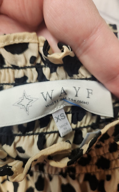Wayf Women's Size XS Beige Animal Print Bodysuit