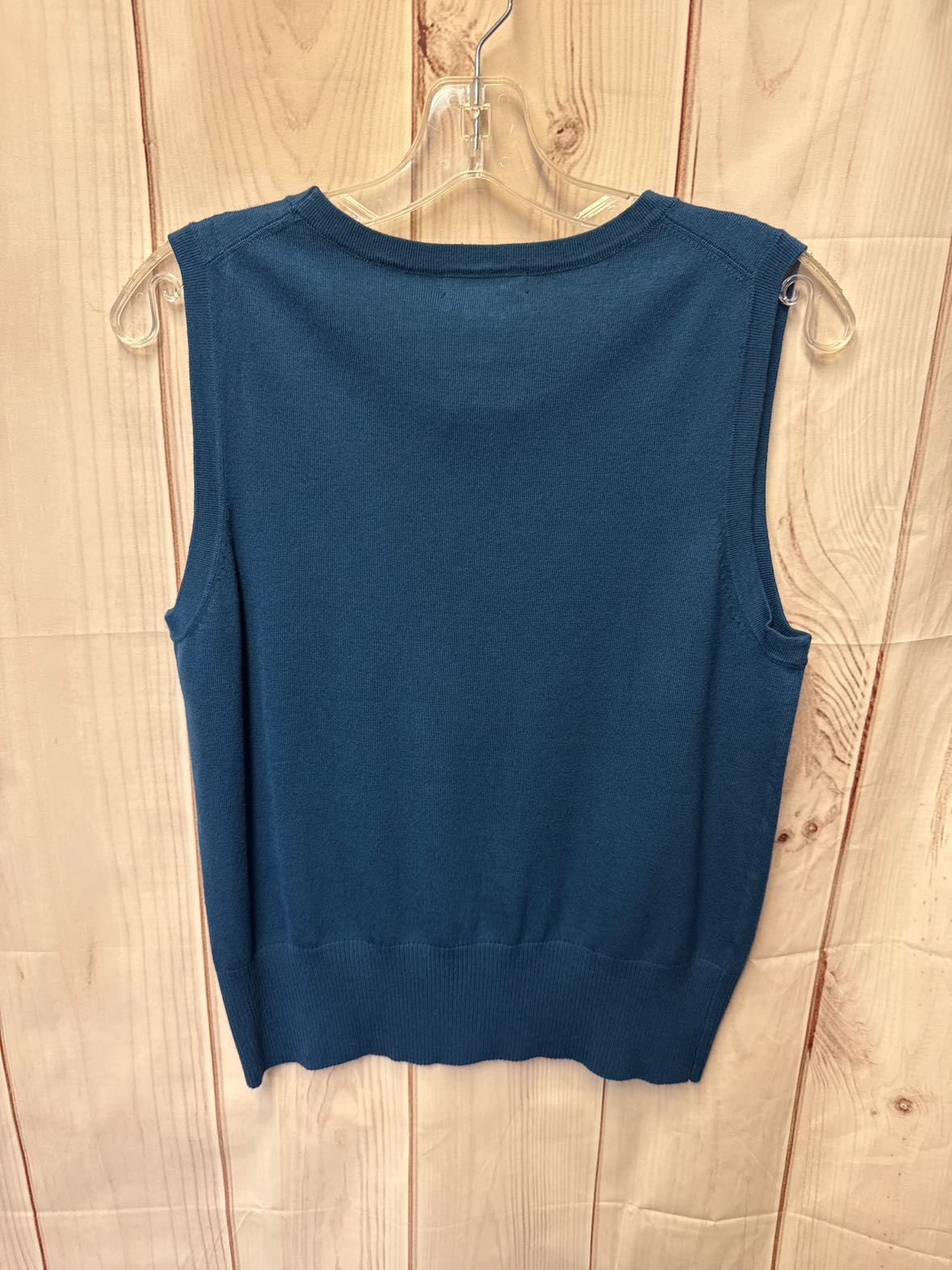 Audrey & Grace Women's Size L Petite Blue Sleeveless Top