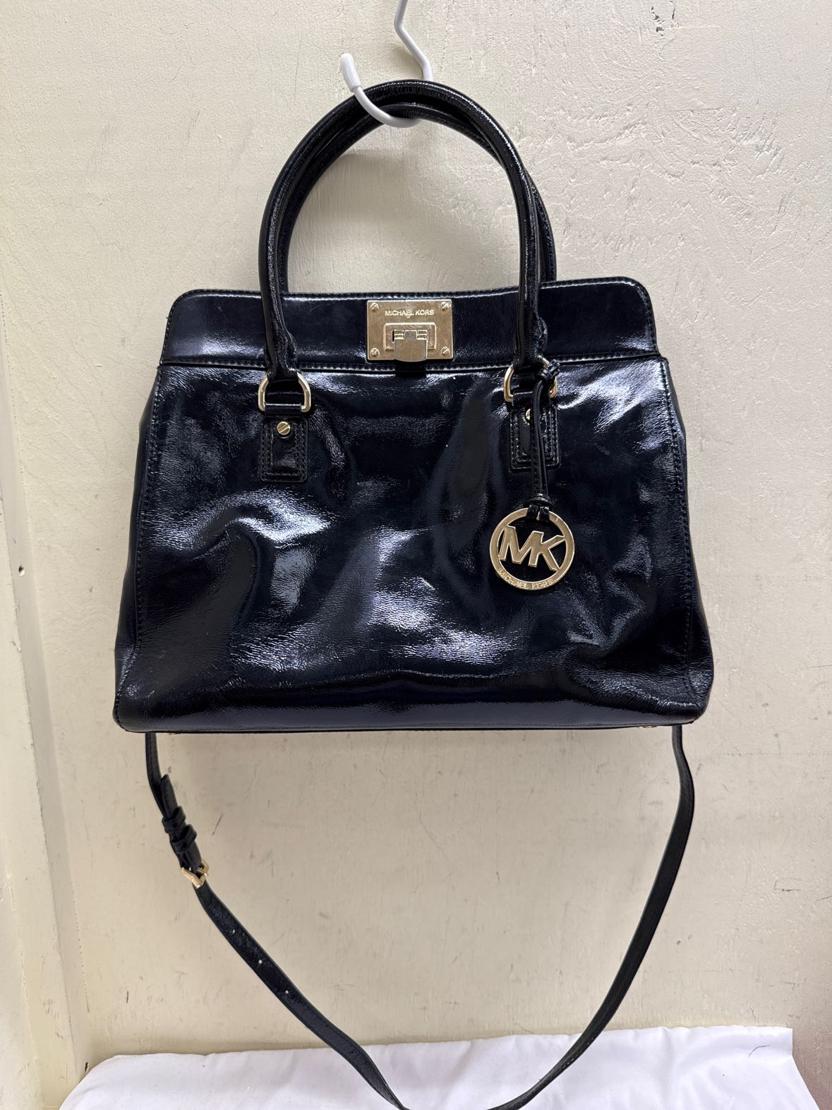 Michael Kors Astrid Patent Leather Black Purse Bag