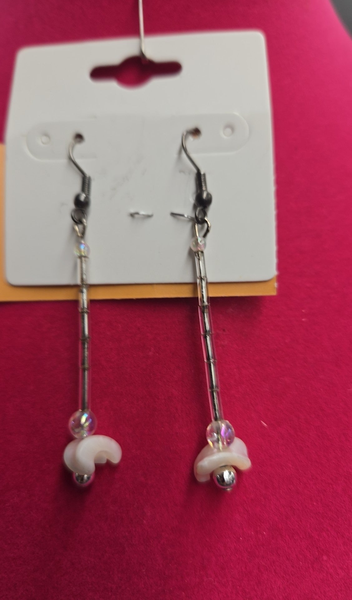 Clear Bead & Shell Earrings