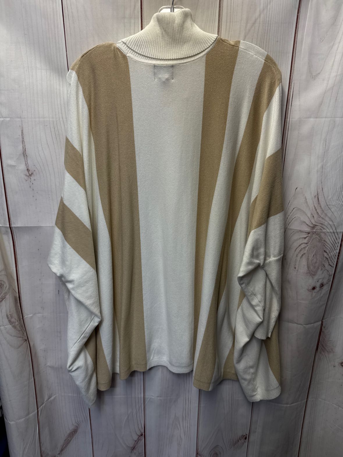 JM Collection Women's Size XL White & Tan Poncho