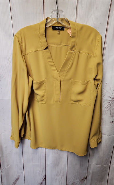 Nine West Women's Size 1X Yellow Long Sleeve Top