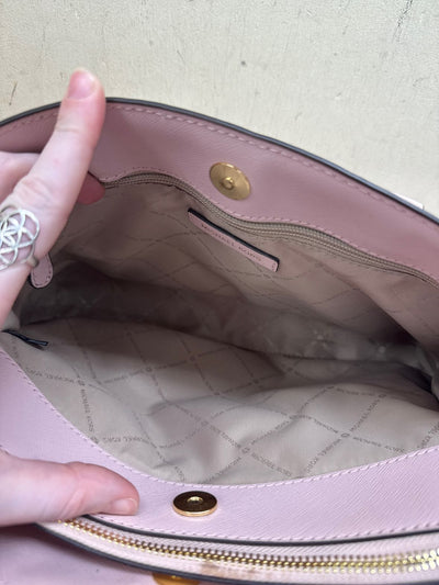 NWT Michael Kors Savannah Blossom Pink Leather Purse Bag