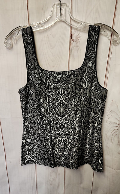 White House Black Market Women's Size M White & Black Sleeveless Top