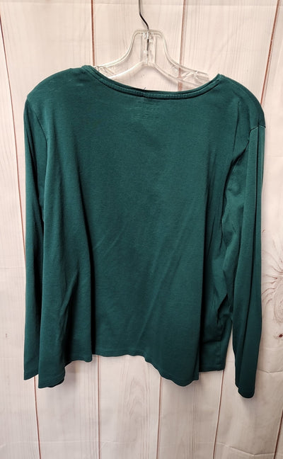 Talbots Women's Size 2X Green Long Sleeve Top