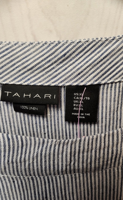 Tahari Women's Size XL Gray Linen Dress