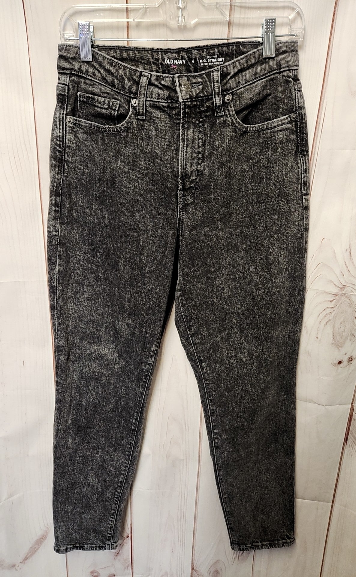 Old Navy Women's Size 27 (3-4) Black Jeans High Rise O.G. Straight