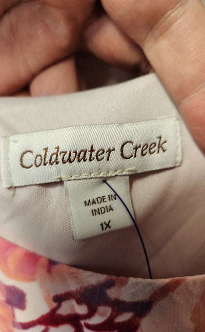 Coldwater Creek Women's Size 1X Pink Floral Dress