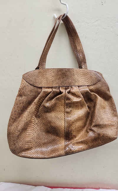 Furla Tan Leather Snakeskin Purse Bag