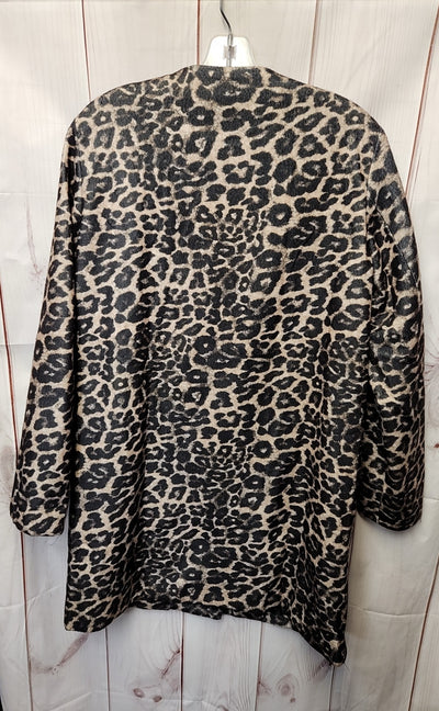YMHY Women's Size M Brown Animal Print Coat