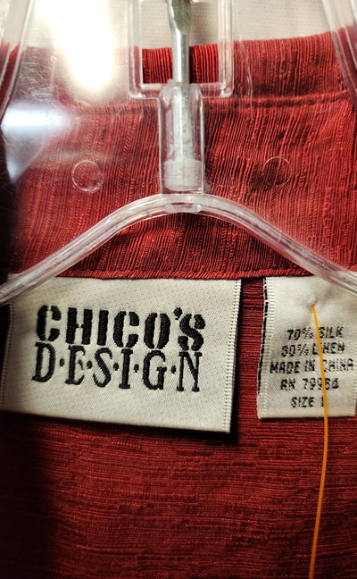 Chico's Design Women's Size 1 = US M Red Long Sleeve Top