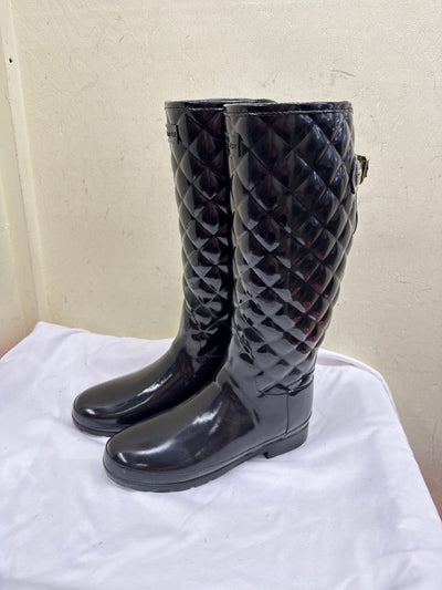 Hunter Women's Size 7 Black Boots Shoes
