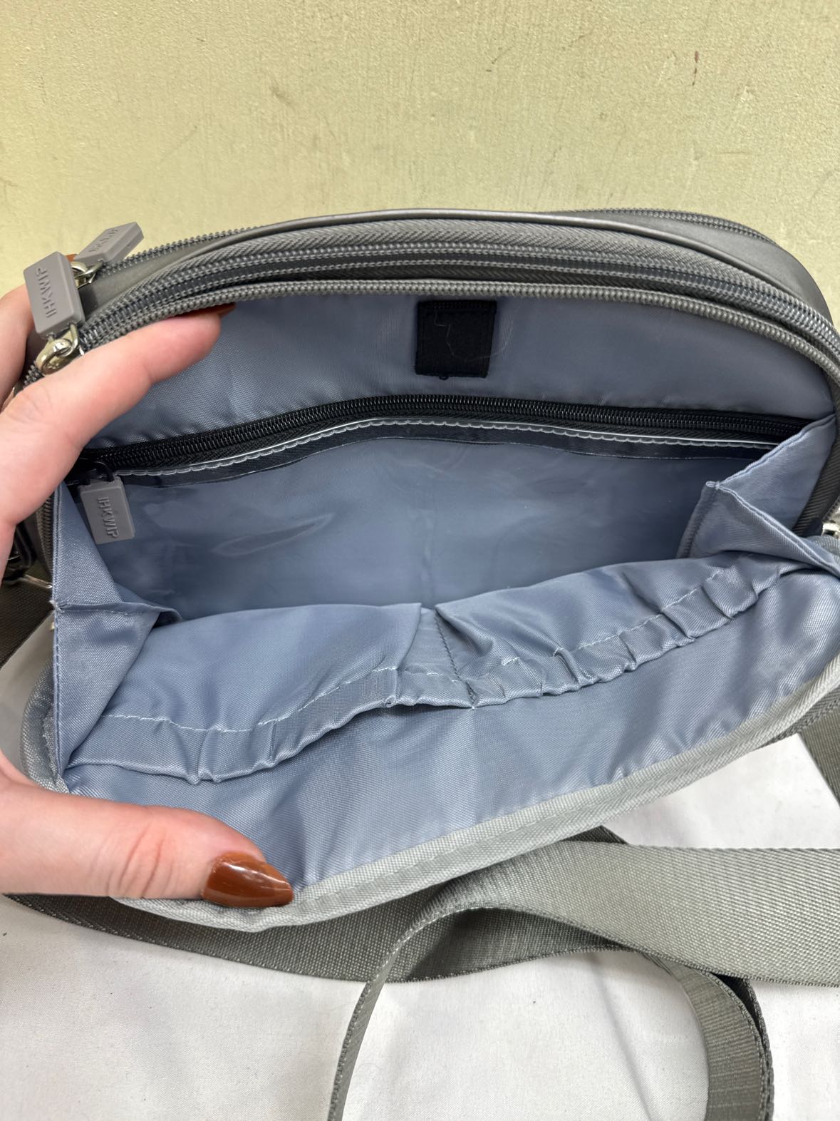 NWT IHKWIP Gray Purse Bag