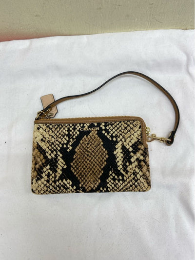Coach Brown Snakeskin Wristlet