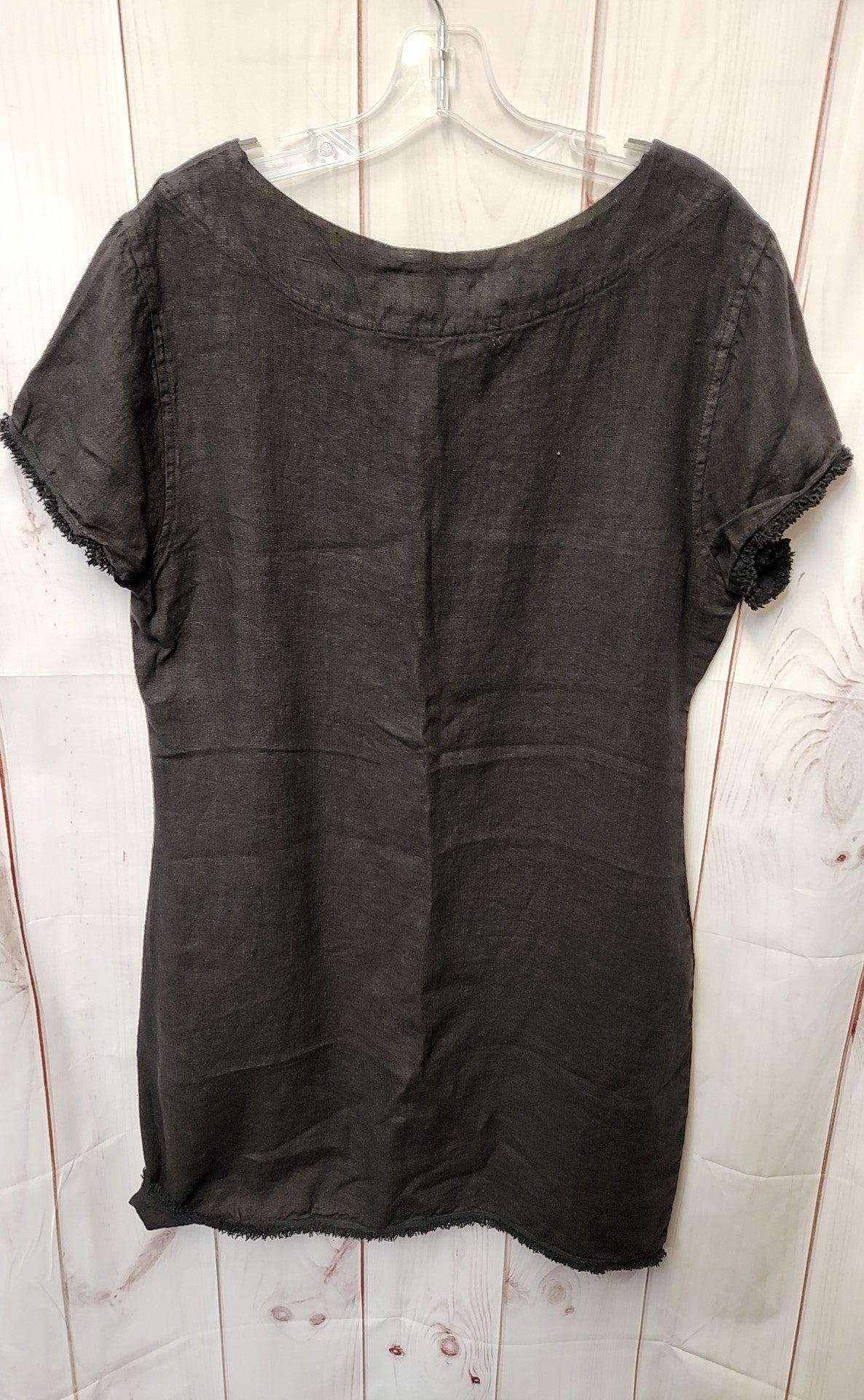 Haris Cotton Women's Size L Black Linen Dress