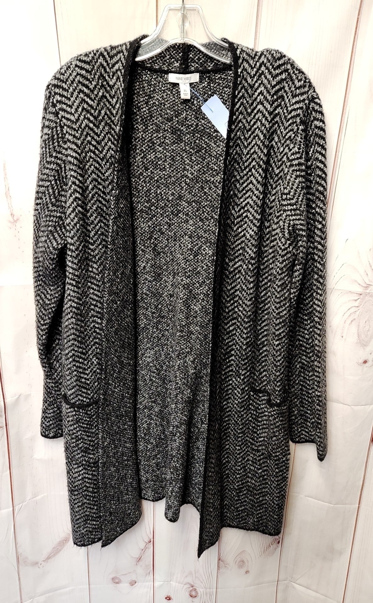 Nine West Women's Size XL Black & Gray Cardigan